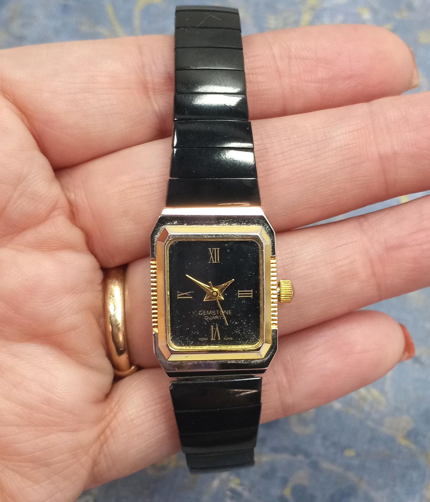Black Onyx Gemstone Watch, Natural Stone Watch, Brand New, Quartz Onyx Dial Watch - Etsy main image 3