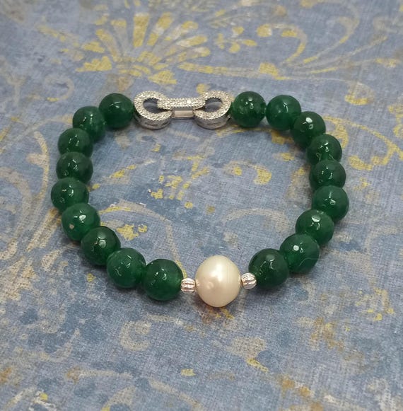 エメラルドブレスレット エメラルド ブラジル産 ブレスレット 7.6mm 17cm レディースM サイズ