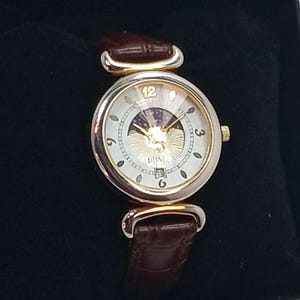 Vintage Gitano Double Window Moon Phase‎ Ladies Watch 36mm 8\