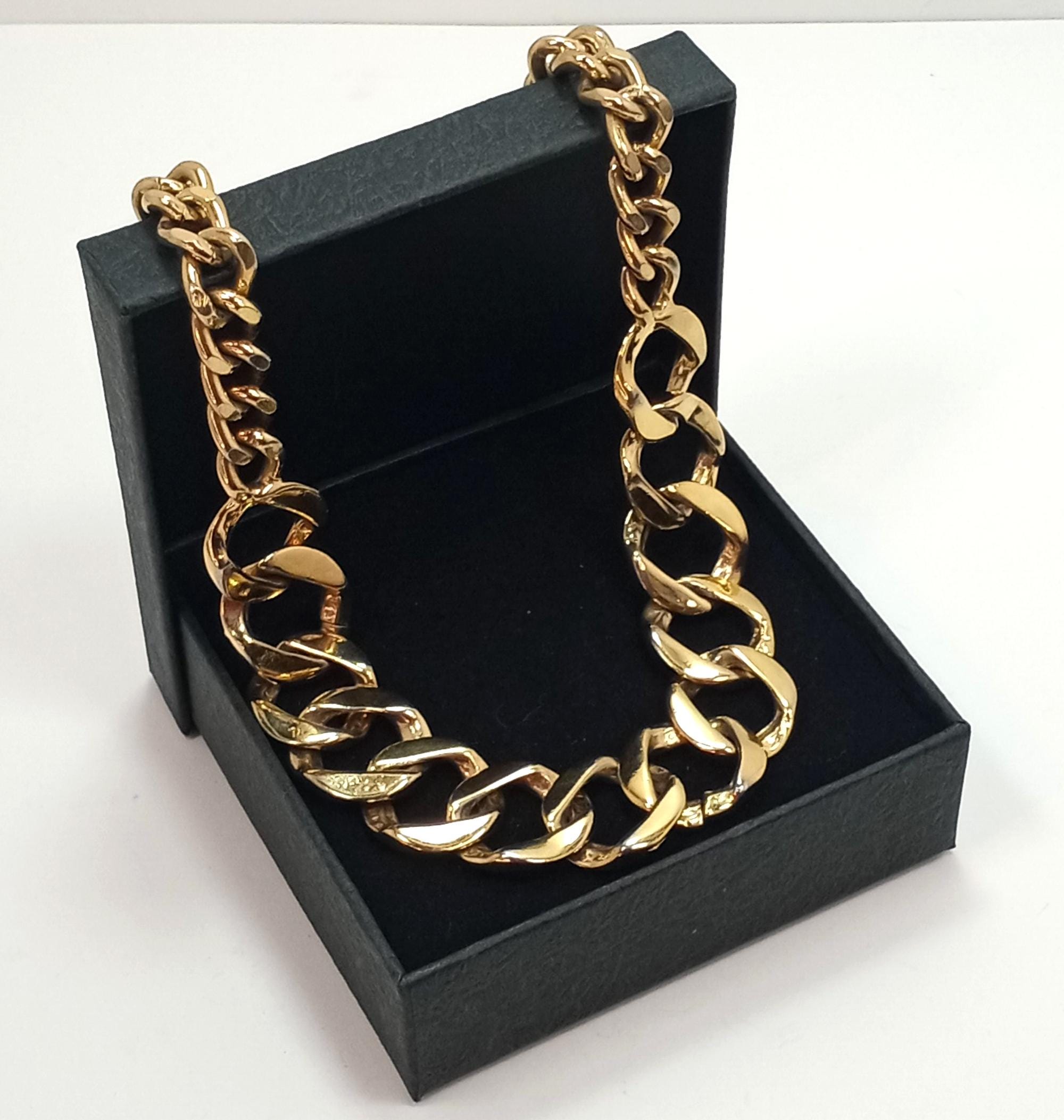 Vintage Cadoro‎ Gold Tone Heavy Chain Fashion Belt Statement Chunky Necklace Amazon.com: Kercisbeauty Gold Statement Belt Style Chunky  main image 2