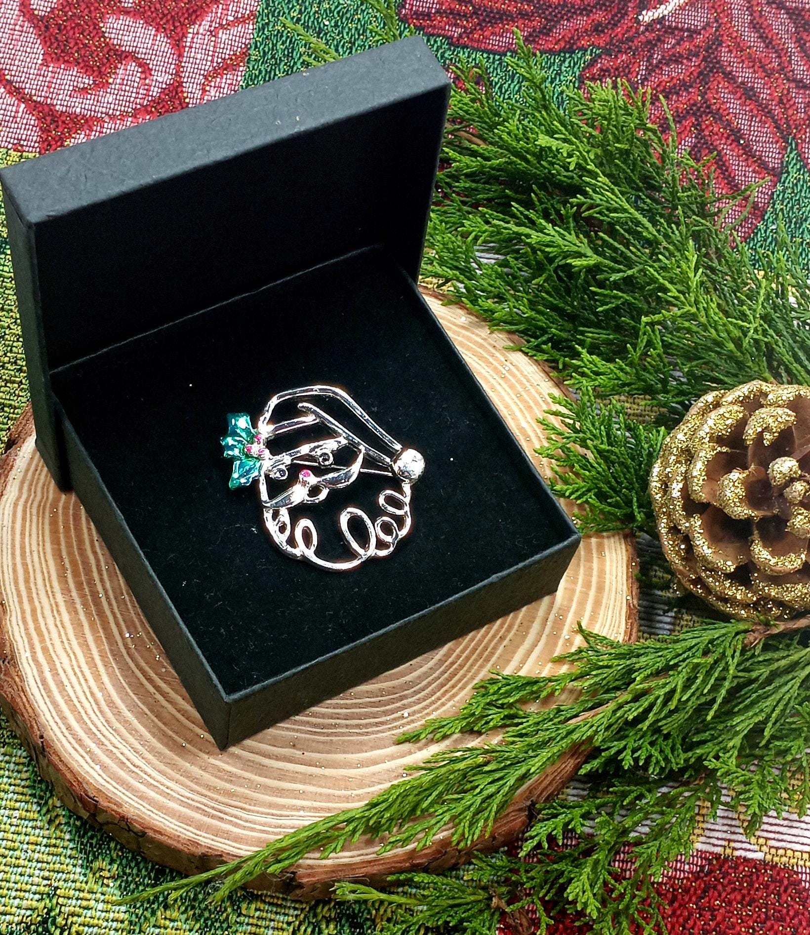 ヴィンテージ SANTA サイン入り AAi シルバートーン グリーンエナメル