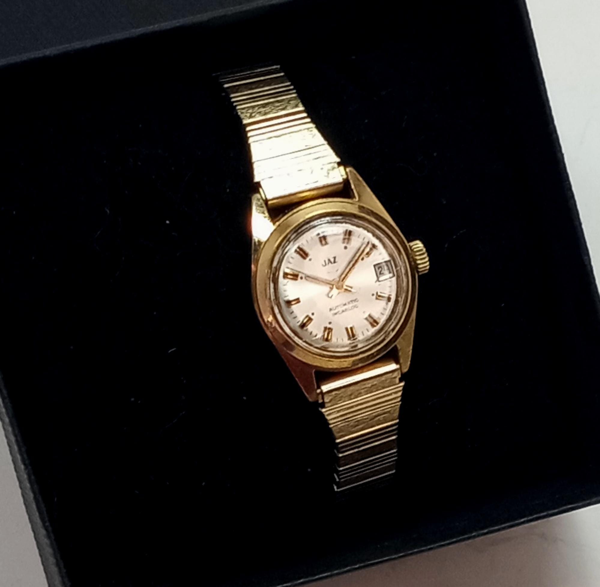 Vintage JAZ Automatic Women's Watch: Gold Tone Swiss Incabloc - Etsy
