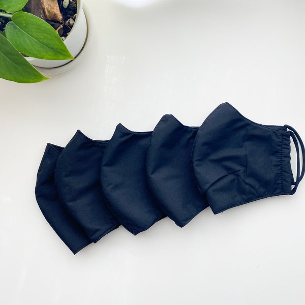 Bulk Filter Pocket Black Cotton Mask, 2 layer Black Cotton, Bulk Order Filter Pocket, Cotton Black Mask, Cotton Washable Mask