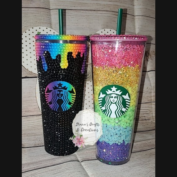 Blinged Starbucks Tumbler "rainbow Option" - Etsy