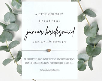 Junior Bridesmaid Wish Bracelet Gift - Bridal Party Gift