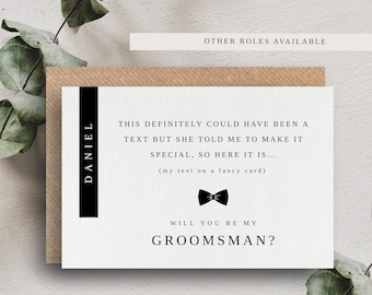 Will You Be My Groomsman Proposal Card - Wedding Party Proposal Cards - Proposal Note Card For Groomsman