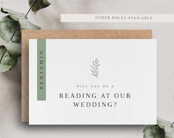 Will You Do A Reading At Our Wedding Card - Proposal Card For Reader - Personalised Reader Card