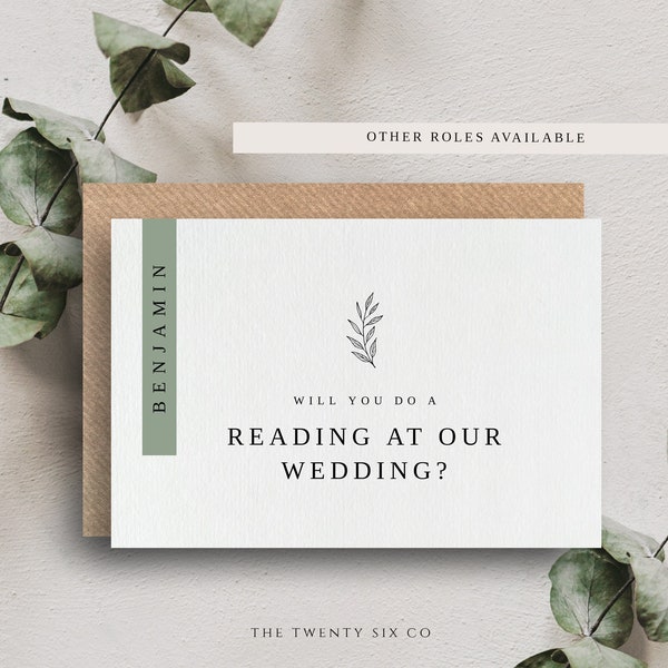 Will You Do A Reading At Our Wedding Card - Proposal Card For Reader - Personalised Reader Card