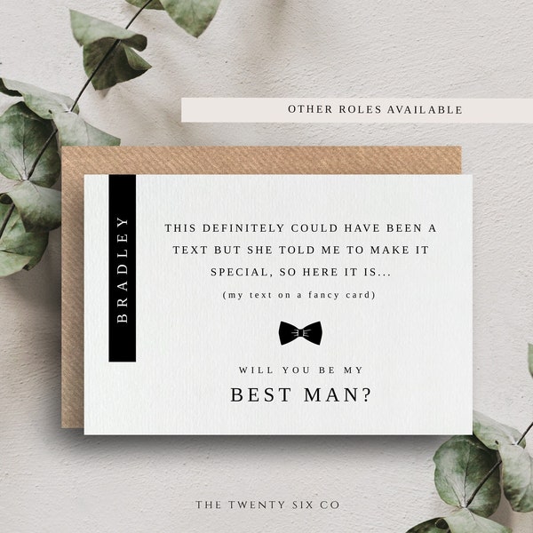 Personalised Best Man Proposal Card - Will You Be My Best Man - Could Have Been A Text Card For Proposal Gift Box