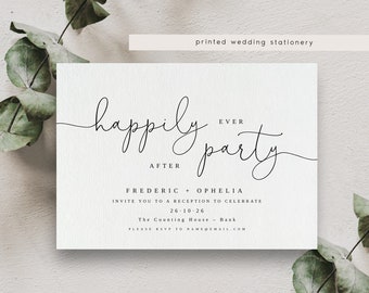 Happily Ever After Party Invites, We Got Married Announcement Card, Evening Reception Invitation, Wedding Reception Invites - TS28