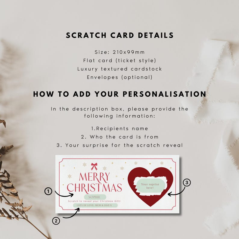 Eyedeedesign Christmas Scratch Card – Personalised Santa Reveal Greeting Card For Kids