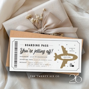 Personalised Holiday Scratch to Reveal Card, Boarding Pass Scratch Card, Surprise Holiday Ticket Reveal, Destination Scratch Card, Birthday