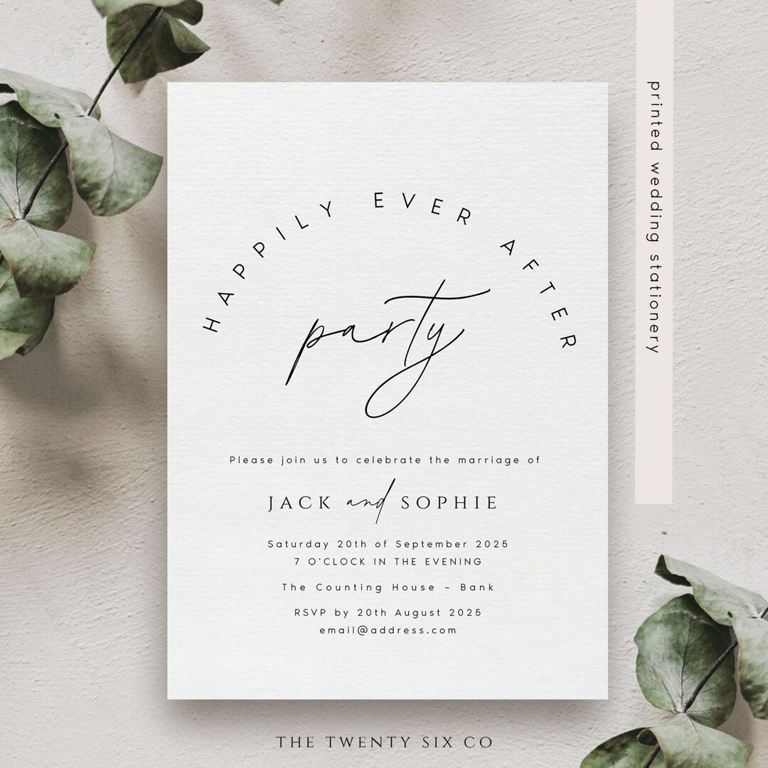 Happily Ever After Party Invites, Wedding Reception Invitations ...