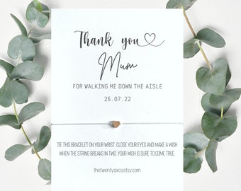 Thank You For Walking Me Down The Aisle Personalised Wish Bracelet Gift