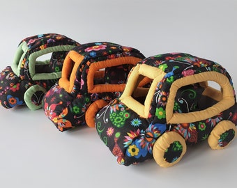 A toy car of cloth, plush car, handmade toy car, children's room decoration, gift for child, gift for boy girl baby, safe toy, soft toy