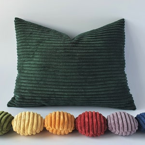 Thick corduroy pillow in earth tones; living room cushion for sofa, armchair; comfortable pillow; large selection of colors