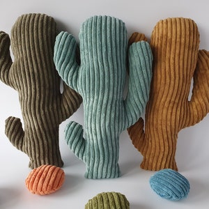 Corduroy Cactus Pillow: Plush Desert Decor, Succulent Gift