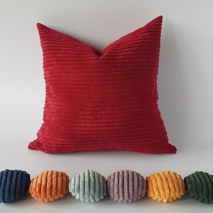 18x18 inch square pillow, corduroy decorative pillow, sofa cushion, armchair cushion, soft pillow, comfort pillow, throw pillow