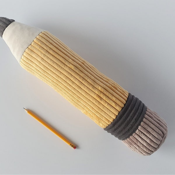 Large Classic Pencil with Eraser, Pencil Cushion, Plush Pencil, Stuffed Pencil, Classroom Decor, Nursery Decor, Gift Idea