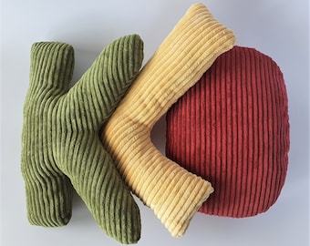 Corduroy Letter Pillow: Kids Room Decor, Initial Pillow