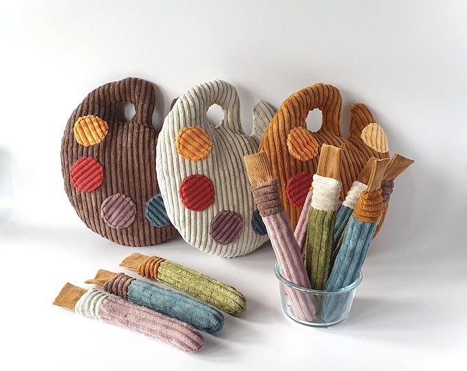 Plush “Paint Palette”  (with or without a paintbrush) – Decorative Pillow, Decor, Gift for an Artist