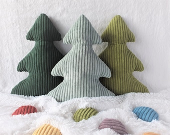 Cojín de pana para árbol de Navidad: decoración navideña ecológica