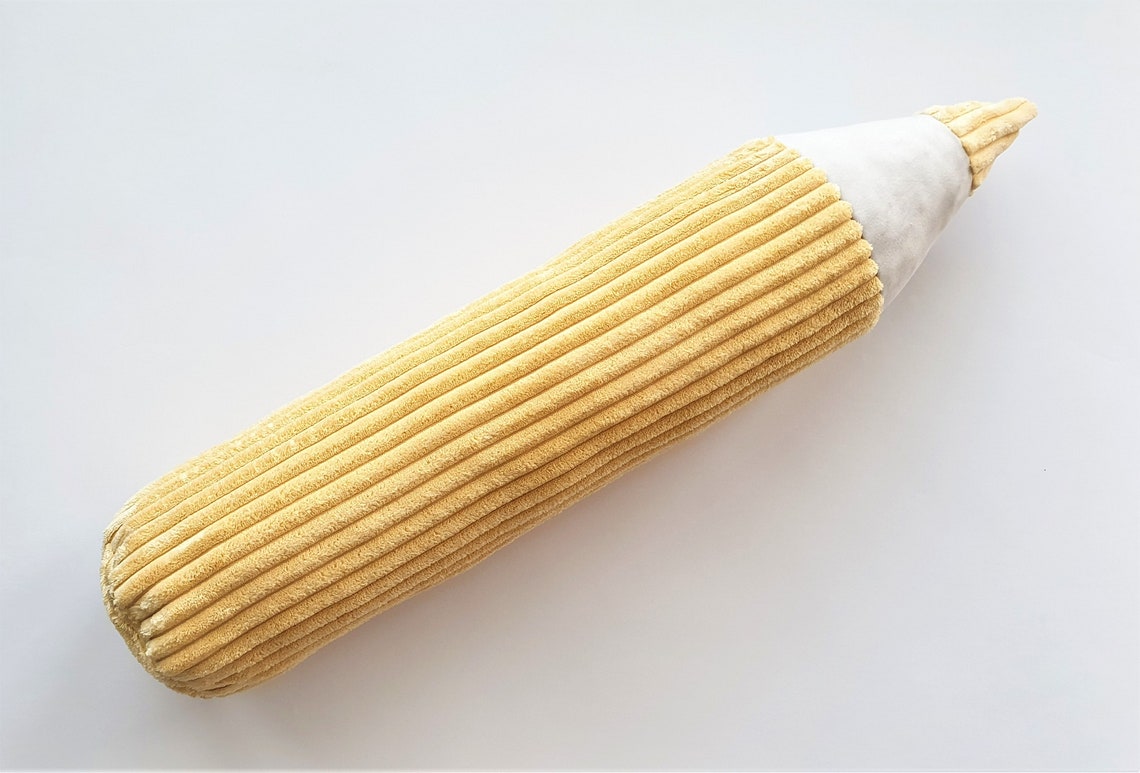 Colored Pencil Pillow Pencil Shaped Cushion Corduroy Pencil Etsy