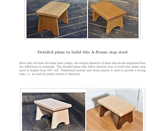 PDF Step Stool Plans - Adult Size - Detailed written plans to build a  8", 7", or 6" tall step stool with angled sides
