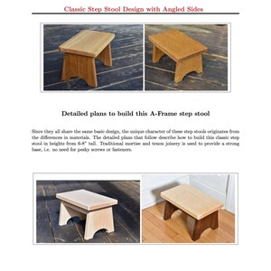 PDF Step Stool Plans - Adult Size - Detailed written plans to build a  8", 7", or 6" tall step stool with angled sides