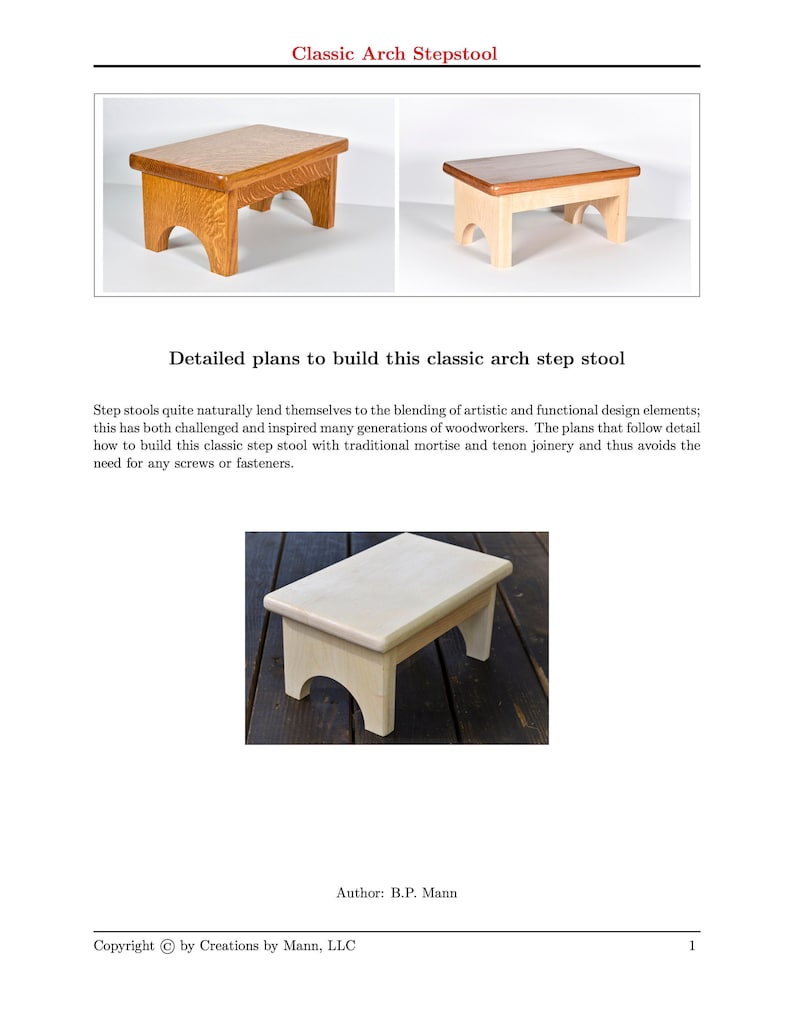 PDF Step Stool Plans - Child Size - Detailed Written Plans to Build ...