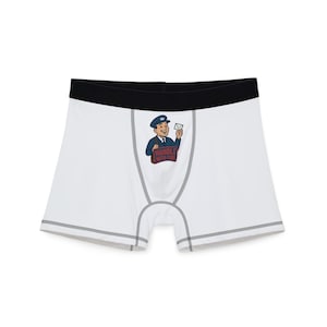 Funny Men&#39;s Boxers, Handle with Care Underwear, Novelty Boxer Briefs, Gag Gift for Him, Comfortable Lounge Shorts, Father&#39;s Day Present