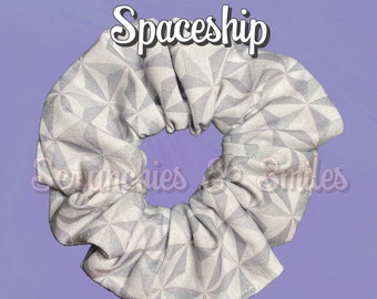 READY TO SHIP! Spaceship Scrunchie, Theme Park  Scrunchie, lGift for Her, Gift for Girls, Stocking Stuffer