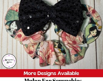 Mulan Set Of 2 Elastic Hair Ties Scrunchie Rubber Band y119 w2097