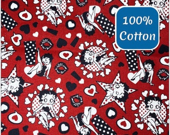 IN STOCK! Betty Fabric, Comic Strip Fabric, Valentine’s Day Fabric, 100% Cotton Fabric, Fabric By the Yard, Fat Quarter, Quilting Fabric