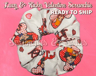 READY TO SHIP! Lucy & Ricky Valentine’s Day Scrunchie, Heart Scrunchie, Gift for Her, Valentine’s Day Gift, Gift for Girls