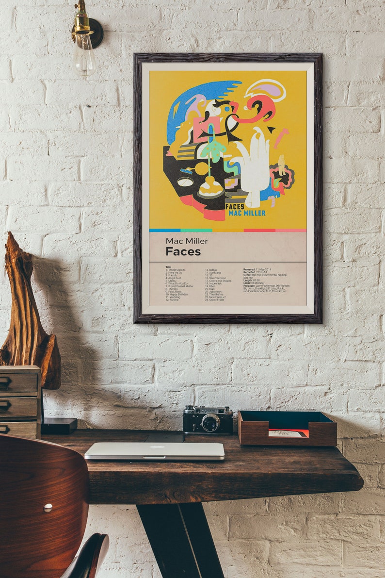 Mac Miller Poster Mac Miller Prints Faces Album Cover | Etsy