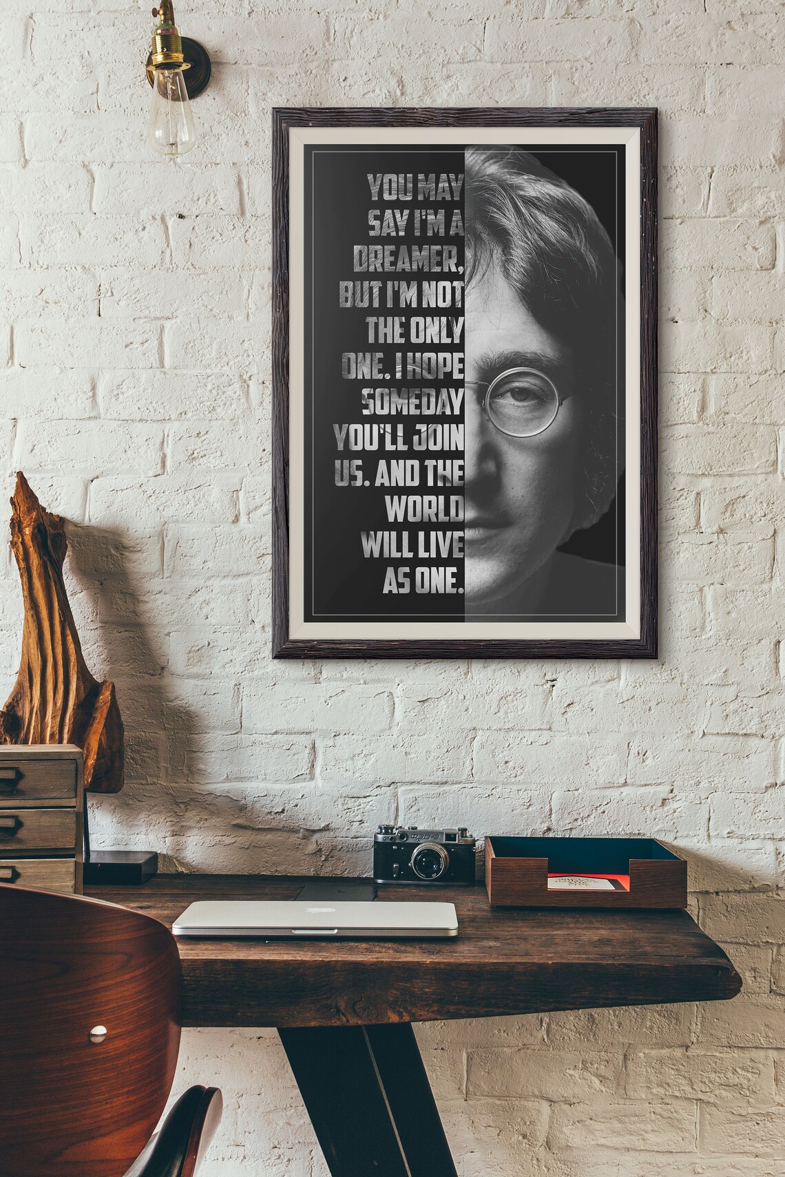 John Lennon Lyrics Imagine Print The Beatles Poster Music | Etsy