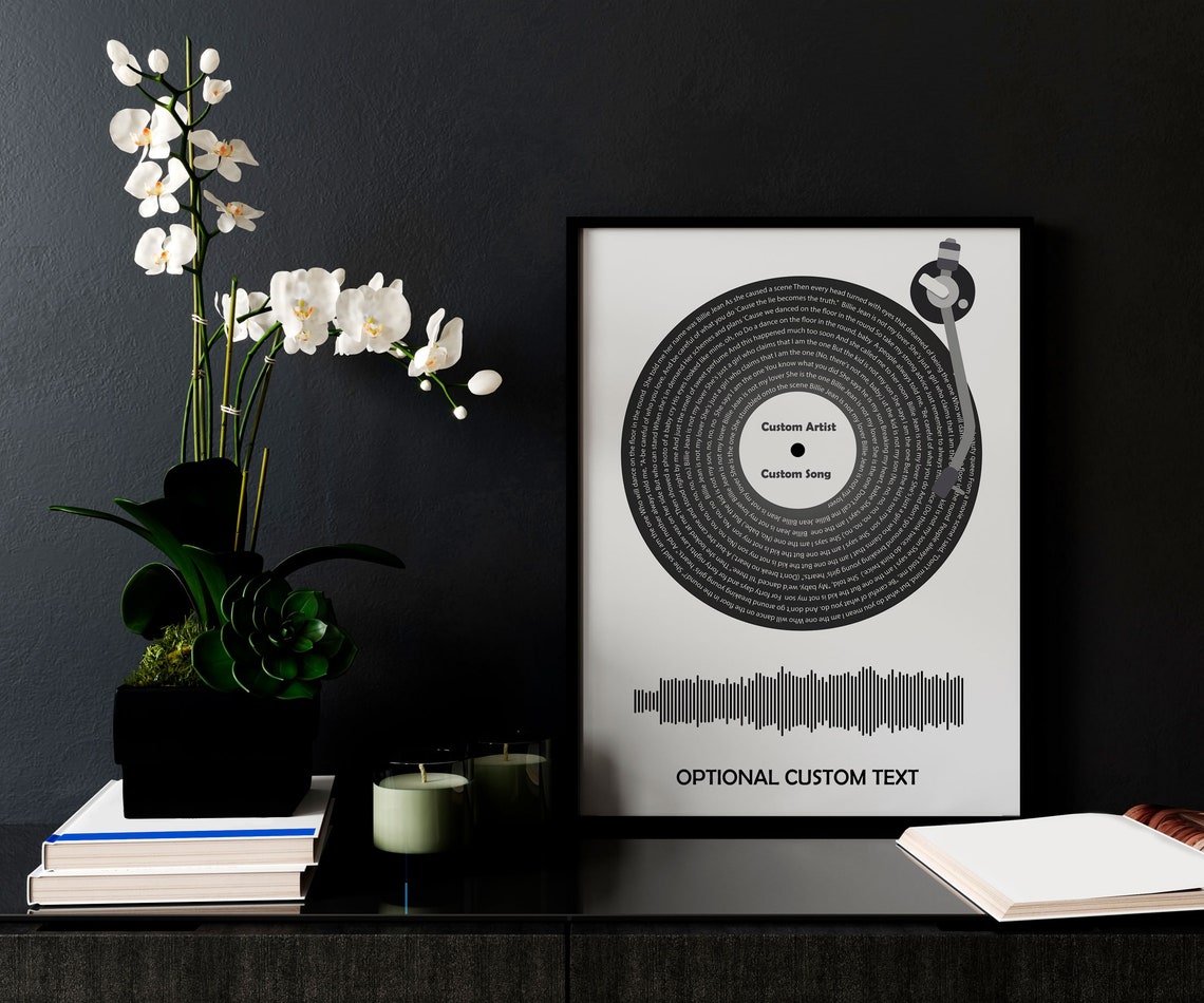 Custom Vinyl Lyrics Song Wall Decor Custom Music Print Etsy