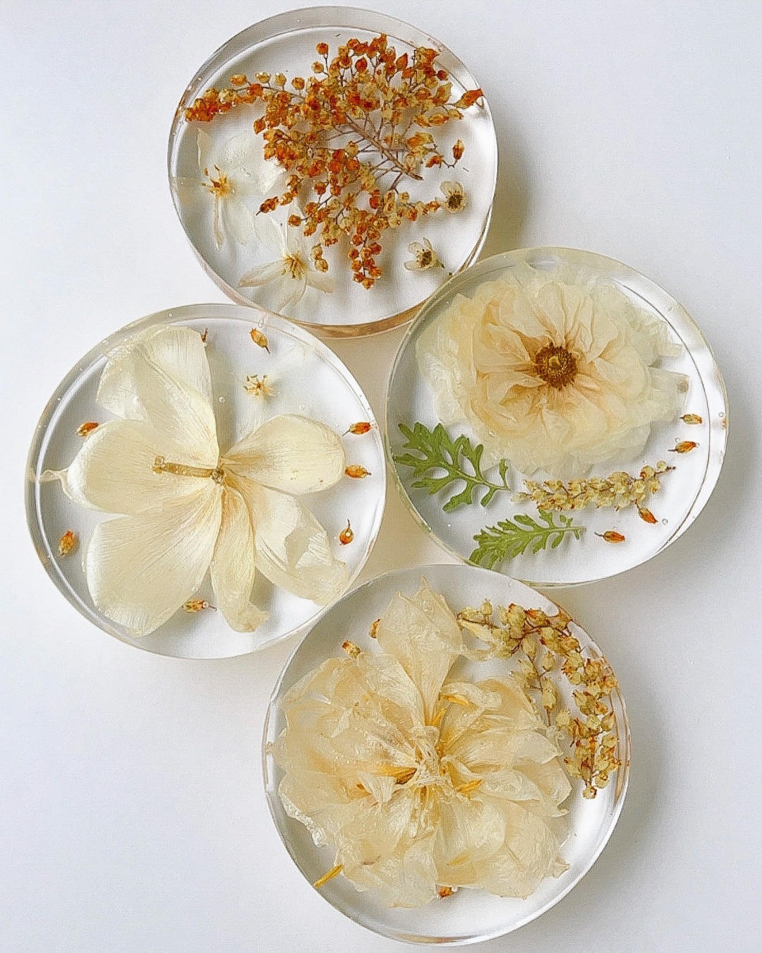 Custom Wedding Bouquet Flower Preservation, Floral Keepsake Coasters