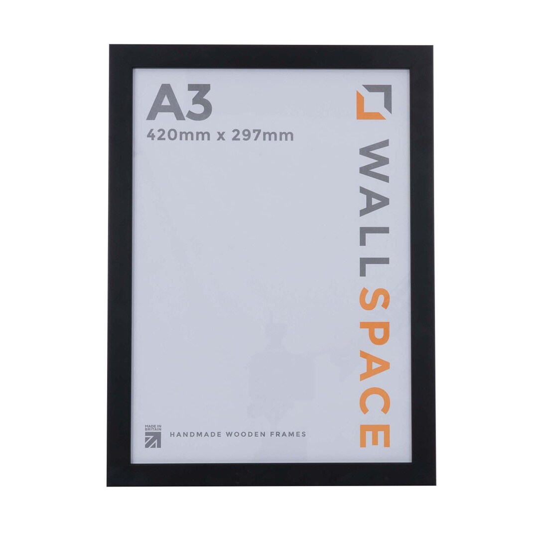A3 Frame Black 25mm A3 Frame With Real Glass and Made From Solid Wood