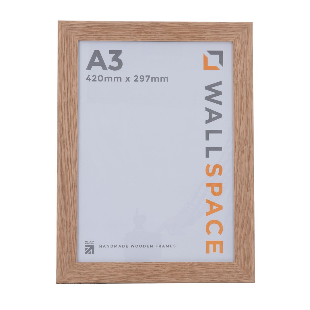 A3 Picture Frame Wide Oak A3 Frame With REAL GLASS. This Chunky A3 Oak