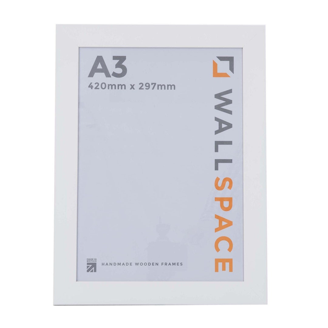 A3 Picture Frame Wide White A3 Frame With Glass and Made From Solid