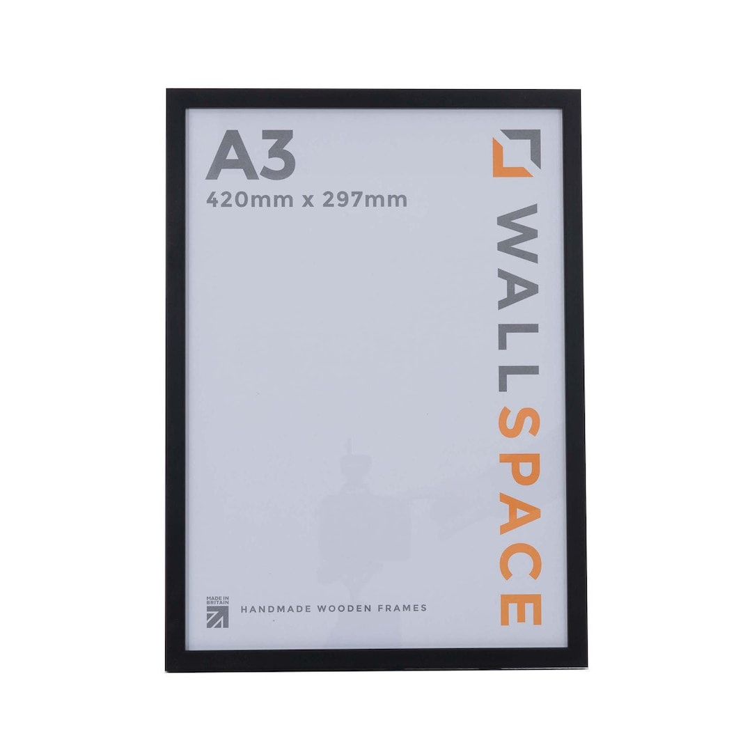 A3 Picture Frame Thin Black A3 Frame With Real Glass and Made From