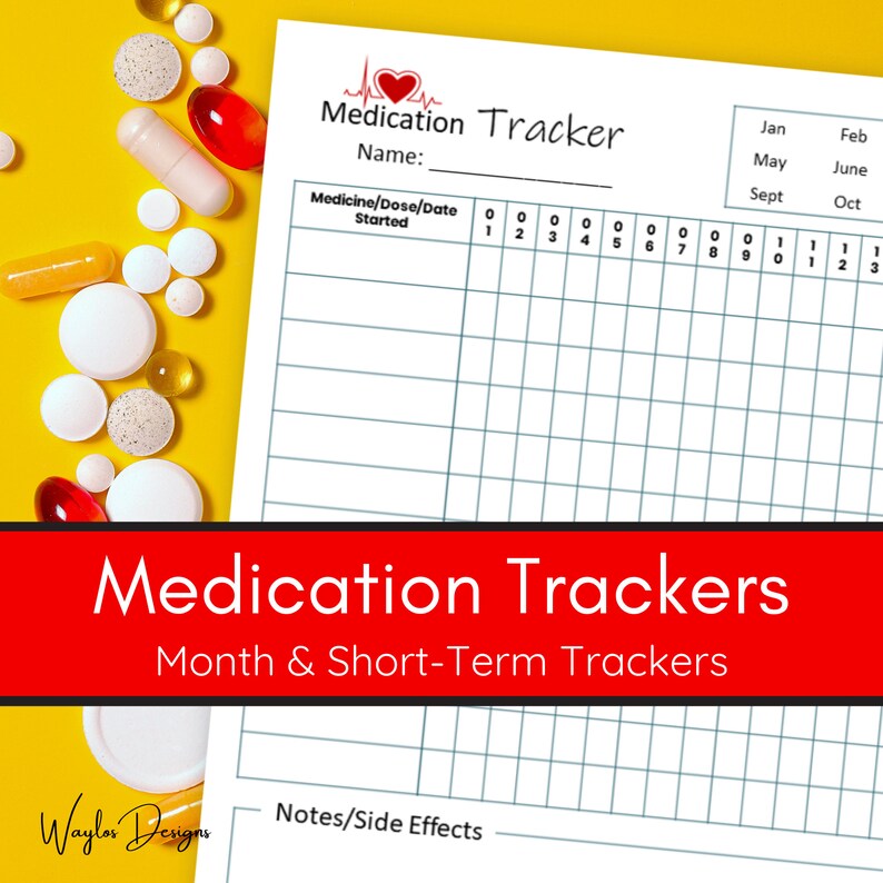 Printable Medication Trackers Easy to Keep Track of Etsy