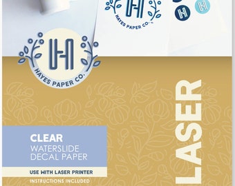 Clear Waterslide Decal Paper for Laser Printers - A4, 20 Sheets