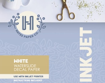 White Waterslide Decal Paper for Inkjet: A4 Size, 20 Sheets