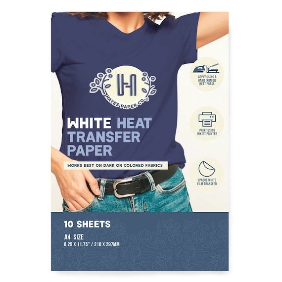 Iron-on Heat Transfer Paper for Dark Fabrics by Hayes Paper Co, A4 Size 