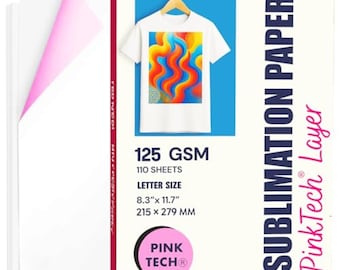 Pinkes Sublimationspapier: 125 G/M, 110 Blatt - Wärmetransfer für Tassen & T-Shirts