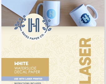 White Waterslide Decal Paper for Laser Printers: A4 Size, 20 Sheets