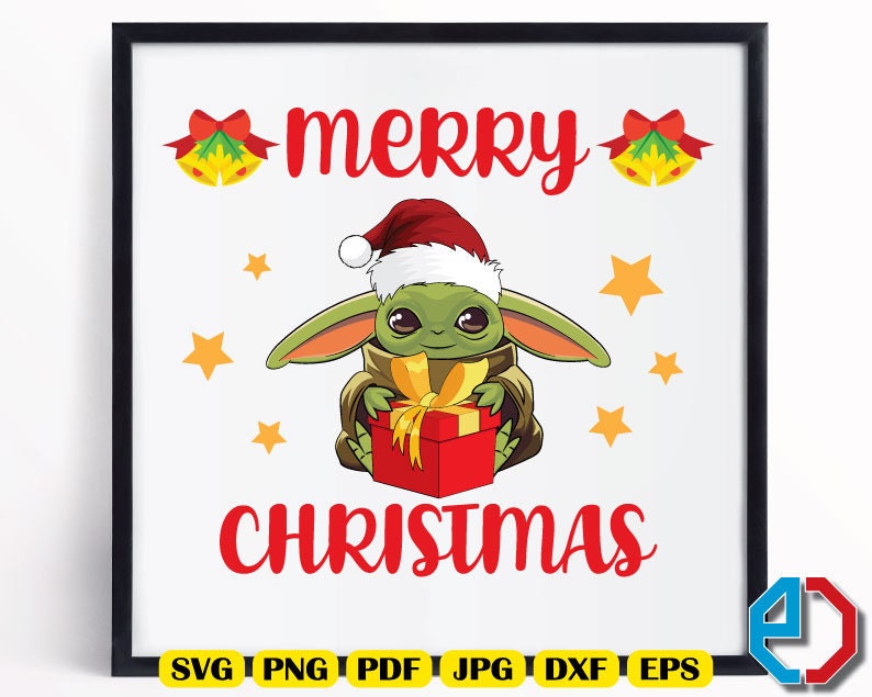 Download Baby Yoda Christmas Wish Svg Png Pdf Jpg Eps Dxf Files | Etsy